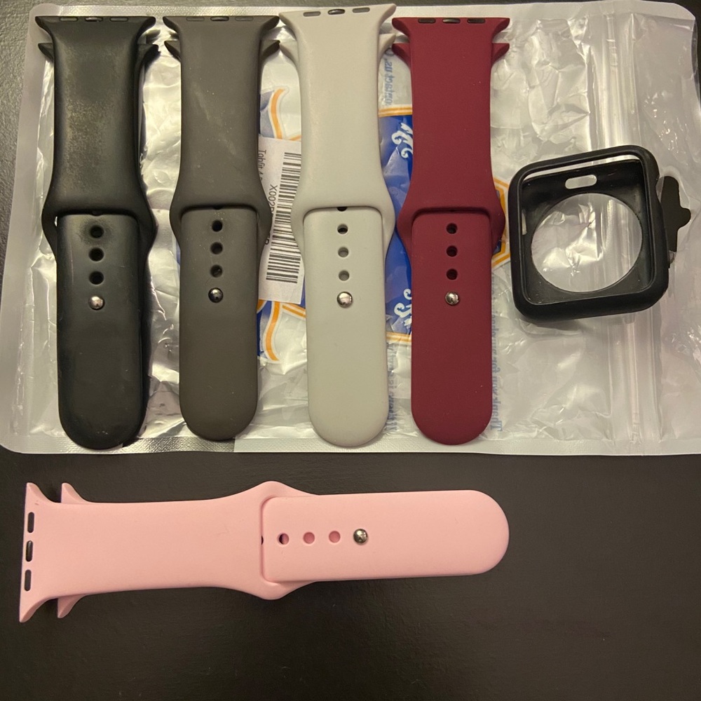 Apple Watch 42mm bands (5) and bumper case (1)